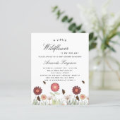 Papier Invitation de baby shower sur le thème des fleurs  (Debout devant)