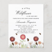 Papier Invitation de baby shower sur le thème des fleurs  (Devant)