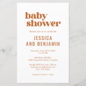 Papier Invitation de Baby Shower Terracotta Bohème Chic à (Devant)