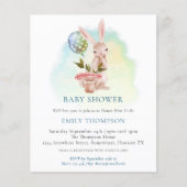 Papier Invitation de Baby shower Turquoise Bunny Budget (Devant)