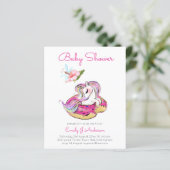 Papier Invitation de Baby shower Unicorn mignonne (Debout devant)