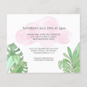 Papier Invitation de Baby shower virtuel Budget Pink (Dos)