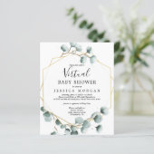 Papier Invitation de Baby shower virtuel Eucalyptus Budge (Debout devant)