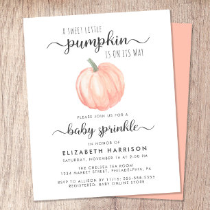 Papier Invitation de Baby Sprinkle à l'aquarelle orange c