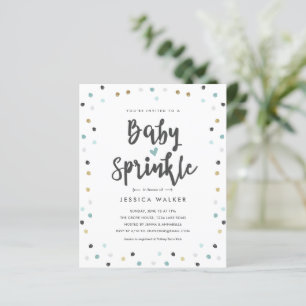 Papier Invitation de Baby Sprinkle de type Confetti Bleu