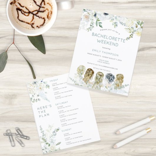 Papier Invitation de bachelorette itinérante pour filles 