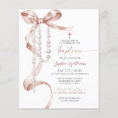 Papier Invitation de baptême à l'arc en moka et au chapel (Devant)