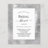 Papier Invitation de bapteme argent blanc à petit budget (Devant)