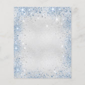 Papier Invitation de baptême argenté bleu garçon floral b (Dos)