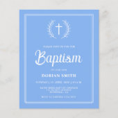 Papier Invitation de baptême Budget Blue Boy (Devant)