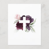 Papier Invitation de baptême croisé bordeaux et blanc à p (Dos)