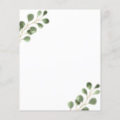 Papier Invitation de baptême croix dorée eucalyptus budge (Dos)
