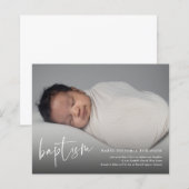 Papier Invitation de baptême et de christening de script  (Devant / Derrière)