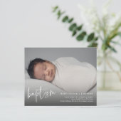 Papier Invitation de baptême et de christening de script  (Debout devant)