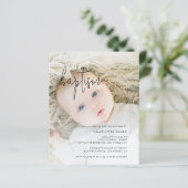 Papier Invitation de baptême photo bohème (Debout devant)