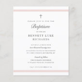 Papier Invitation de baptême pour filles d'élégance moder (Devant)