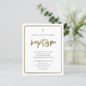 Papier Invitation de baptême religieux avec écriture doré (Debout devant)