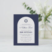 Papier Invitation de Bar Mitzvah Budget Bleu Marine Arche (Debout devant)