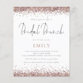 Papier Invitation de brunch de mariage à paillettes rose (Devant)