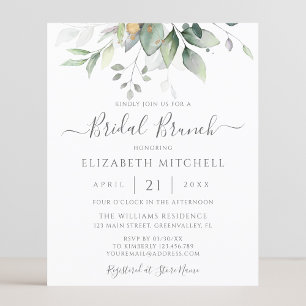 Papier Invitation de brunch de mariage avec eucalyptus bu