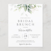 Papier Invitation de brunch de mariage avec eucalyptus éc (Devant)