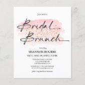 Papier Invitation de brunch de mariage élégant rose doré (Devant)