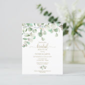 Papier Invitation de brunch de mariage vert budget (Debout devant)