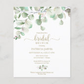 Papier Invitation de brunch de mariage vert budget (Devant)