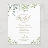Papier Invitation de brunch de mariage vert budget (Devant)