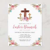 Papier Invitation de brunch de Pâques à la croix religieu (Devant)
