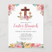 Papier Invitation de brunch de Pâques religieuse à l'aqua (Devant)