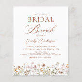Papier Invitation de Brunch Fleur sauvage Boho (Devant)