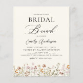 Papier Invitation de Brunch Fleur sauvage Boho (Devant)