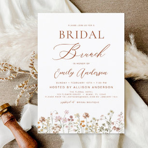 Papier Invitation de Brunch Fleur sauvage Boho