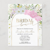 Papier Invitation de Brunch nuptial Fleur sauvage doré au (Devant)