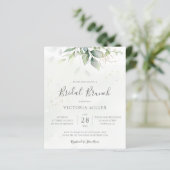 Papier Invitation de brunch nuptiale Eucalyptus Budget (Debout devant)