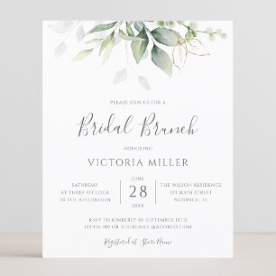Papier Invitation de brunch nuptiale Eucalyptus Budget