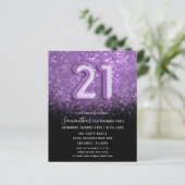 Papier Invitation de budget d'anniversaire avec paillette (Debout devant)