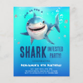 Papier Invitation de budget d'anniversaire Requin sous la (Devant)