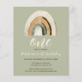 Papier Invitation de budget de 1er anniversaire Boho Rain (Devant)