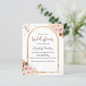 Papier Invitation de budget de douche de mariage floral à (Debout devant)