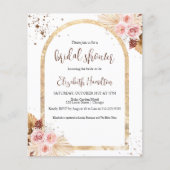 Papier Invitation de budget de douche de mariage floral à (Devant)