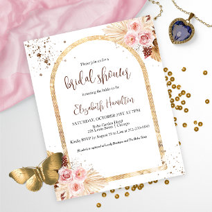 Papier Invitation de budget de douche de mariage floral à