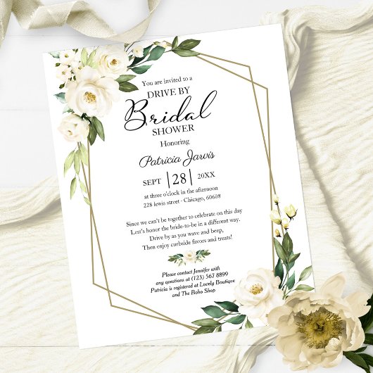 Papier Invitation de budget de douche de mariée par Flora