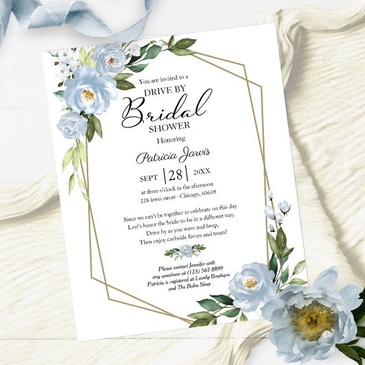 Papier Invitation de budget de douche de mariée par Flora