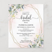 Papier Invitation de budget de douche de mariée virtuelle (Devant)