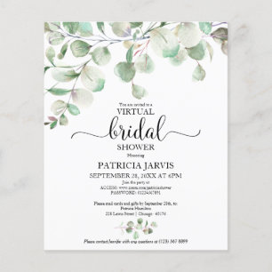 Papier Invitation de budget de douche de mariée virtuelle