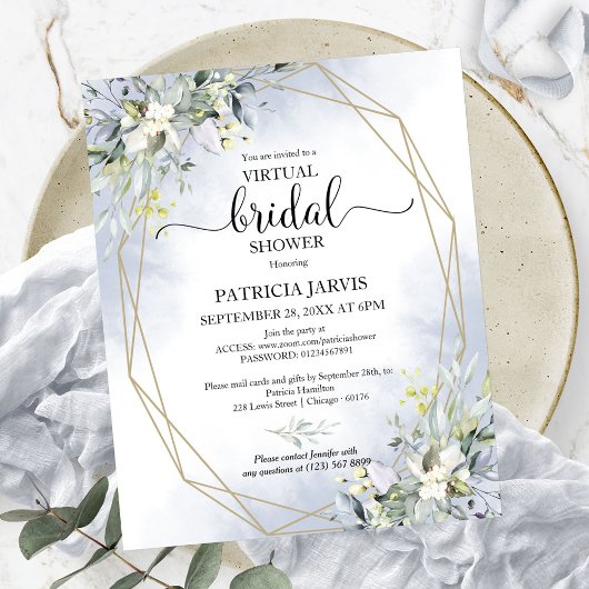 Papier Invitation de budget de douche de mariée virtuelle