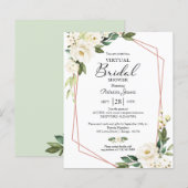 Papier Invitation de budget de douche de mariée virtuelle (Devant / Derrière)