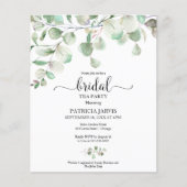 Papier Invitation de budget de fête de thé de mariage de  (Devant)
